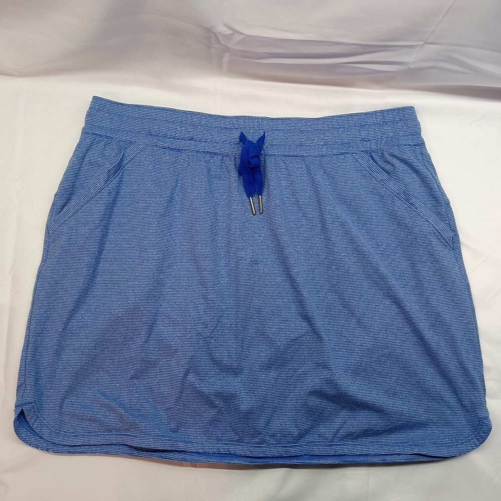 Columbia PFG Freezer Skirt Womens M Blue Striped Omni-Wick Fishing Skirt Stretch